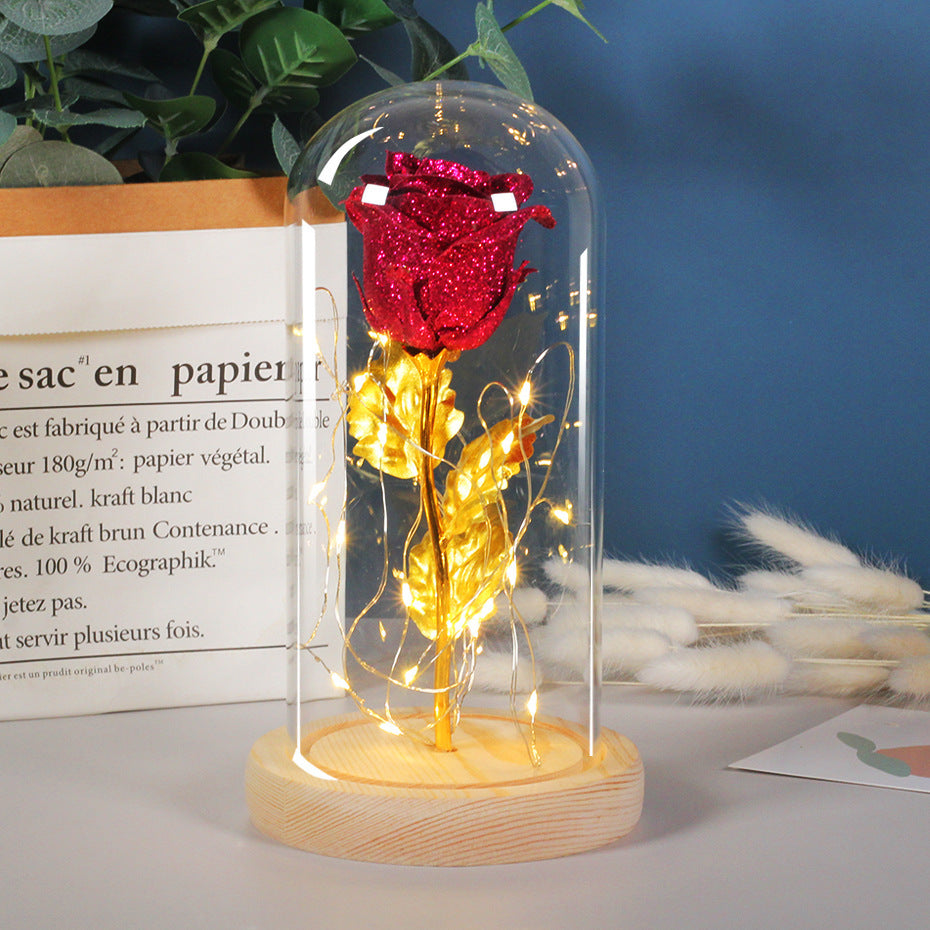 Glass Covered Eternal Rose LED Light