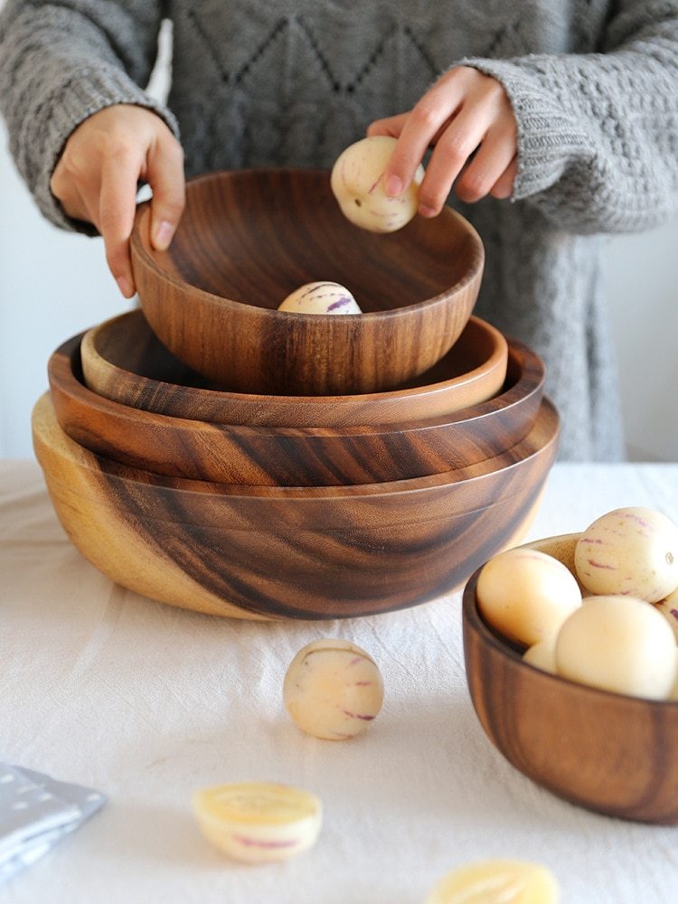 Natural Wooden Bowl | Fruit Bowl | Salad Bowl