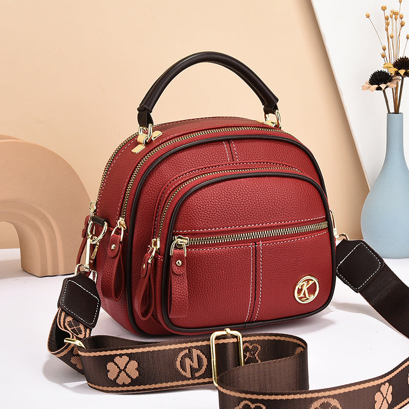 Versatile Crossbody Bag Multi-zipper Design Shoulder Bags  Fashion Handbags Small Square Bag