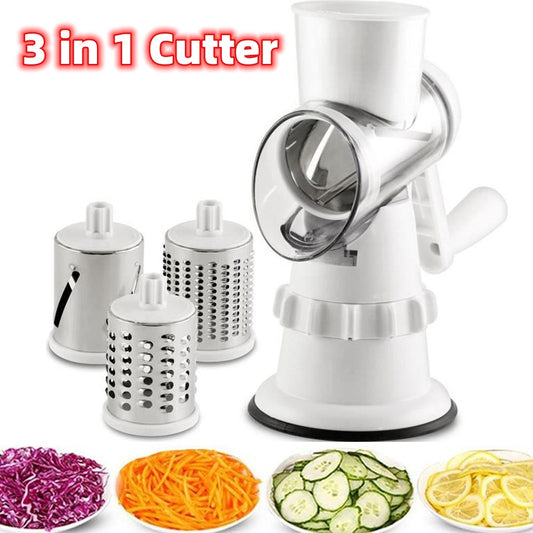 3 In 1 Vegetable Slicer | Manual Kitchen | Mandolin Shredder | Kitchen Gadgets