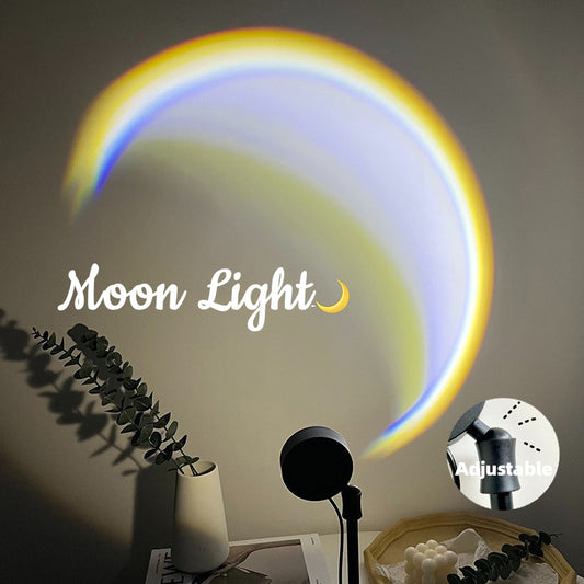 USB Moon Lamp | LED Rainbow Night Sunset Light Projector | Atmosphere | Home Decor