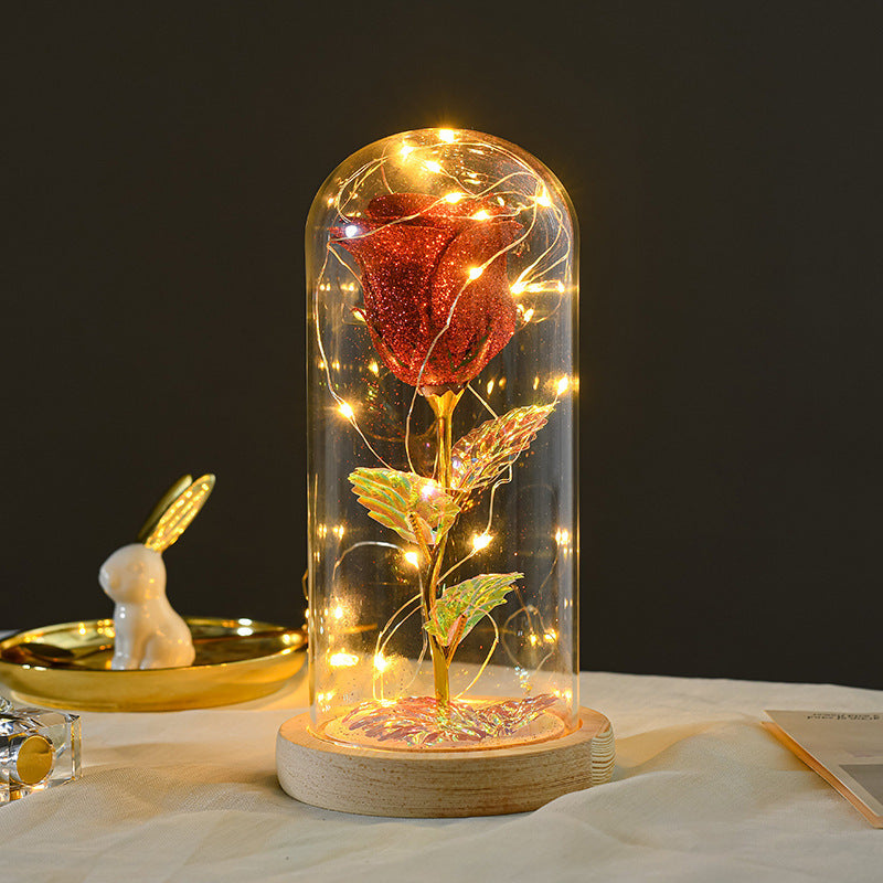 Glass Covered Eternal Rose LED Light