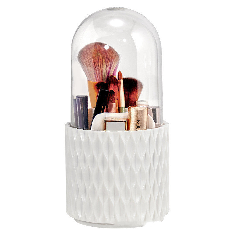 360 Rotating Large Capacity Transparent Makeup Brush Storage | Acrylic Desktop Pen Holder With Lid