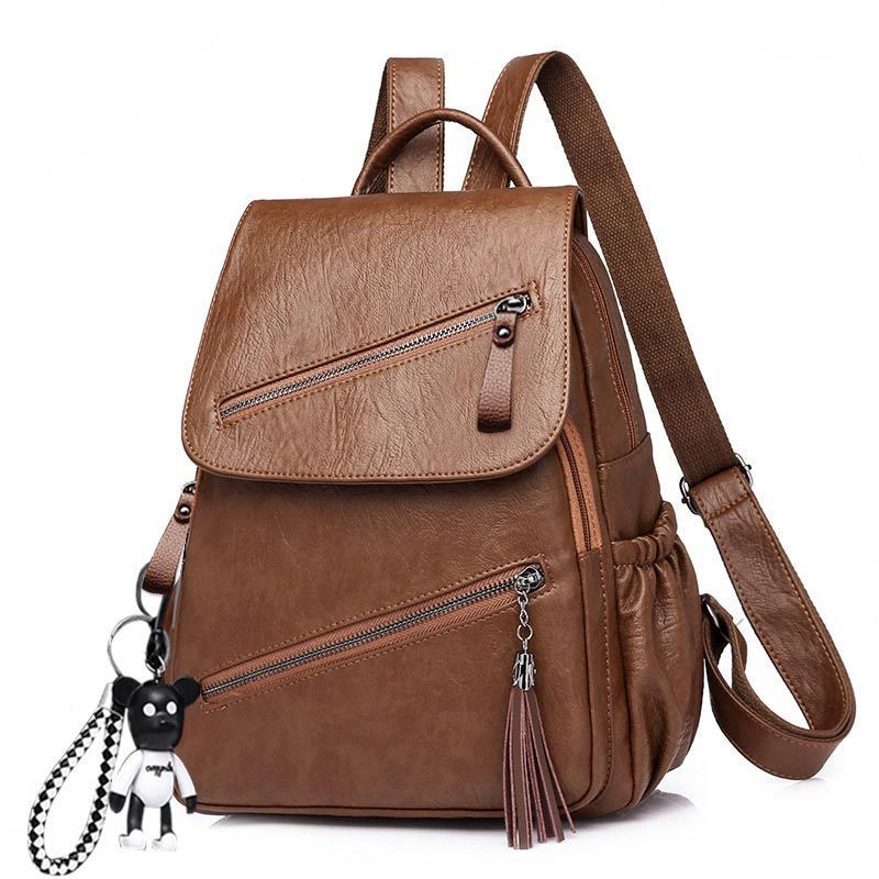 Fashionable Pu Soft Leather Casual Backpack