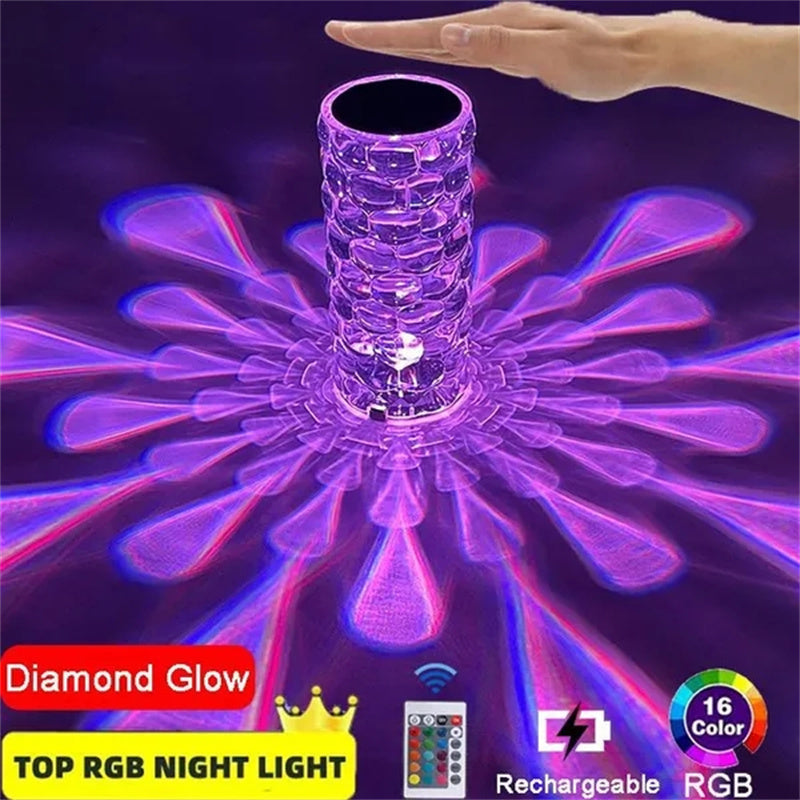 Crystal Table Lamp Rechargeable Diamond Night Light