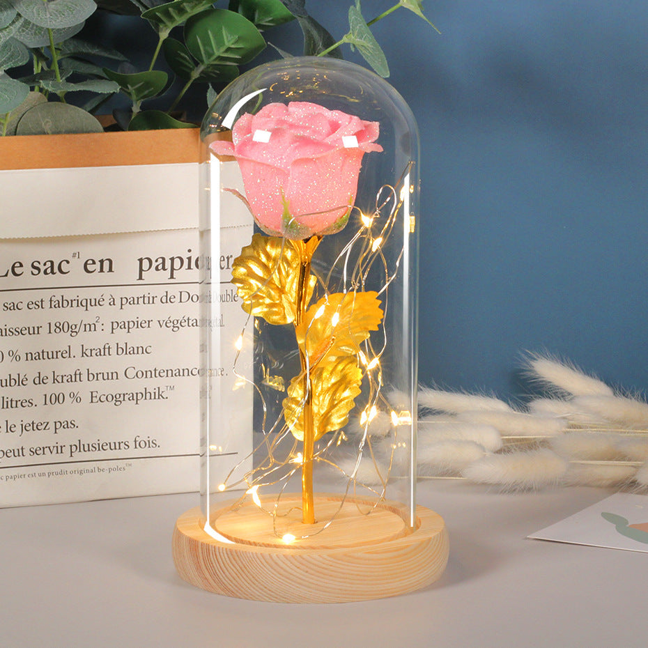 Glass Covered Eternal Rose LED Light